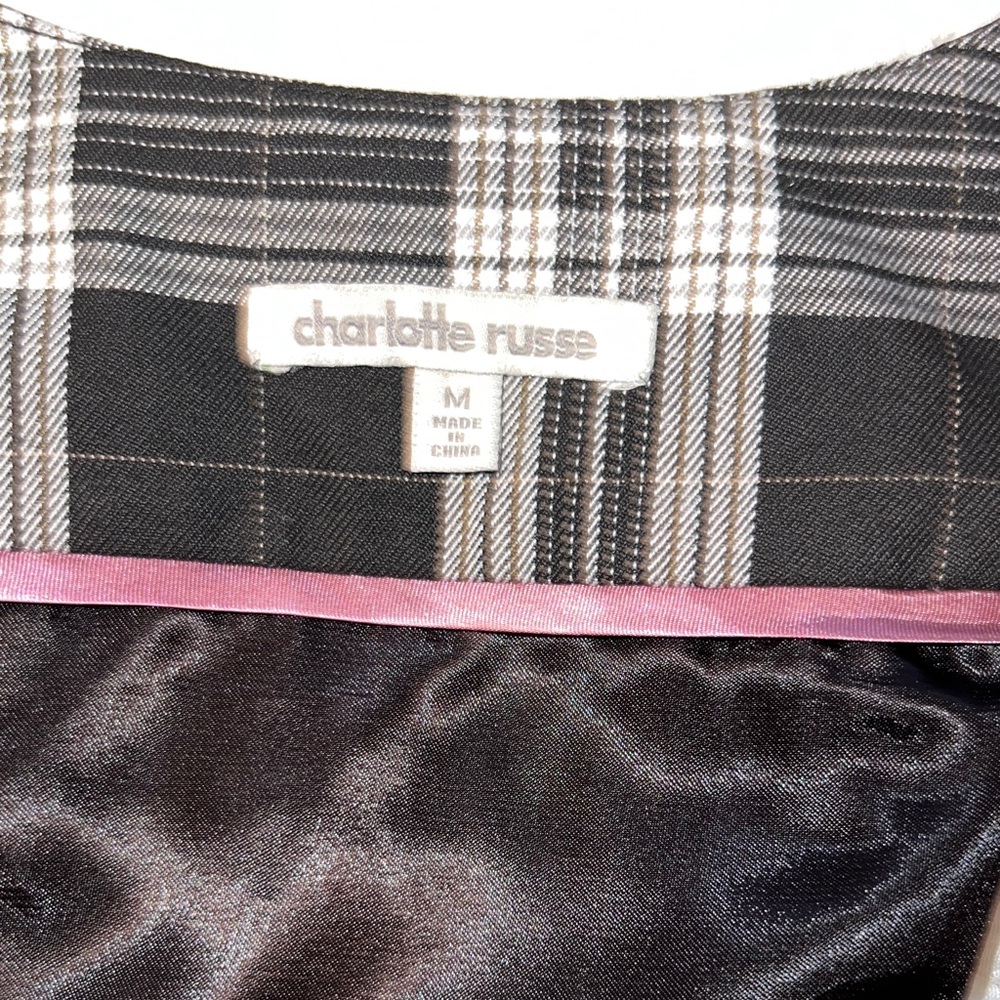 Charlotte Russe Black and White Plaid Vest - Picture 3 of 8